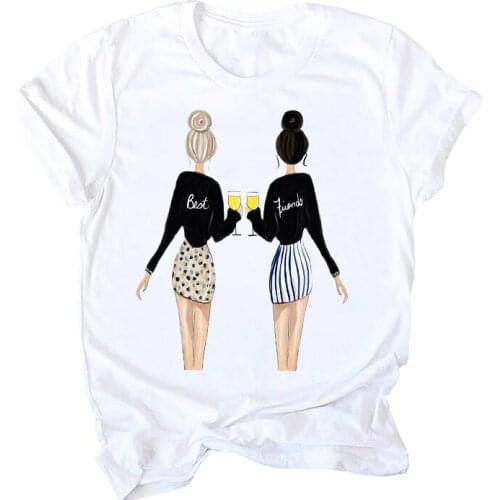 Tees for Women Print Graphic Friends Drink Trend 90s Cartoon Ladies Clothes Lady Tops Clothing Female T Shirt Womens T-Shirt
