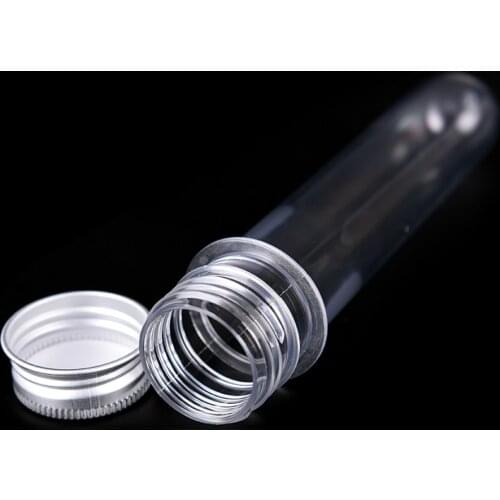 Hot 1PC transparent plastic 40ml mask bath salt testtube with aluminum cap empty clear pet cosmetic tube