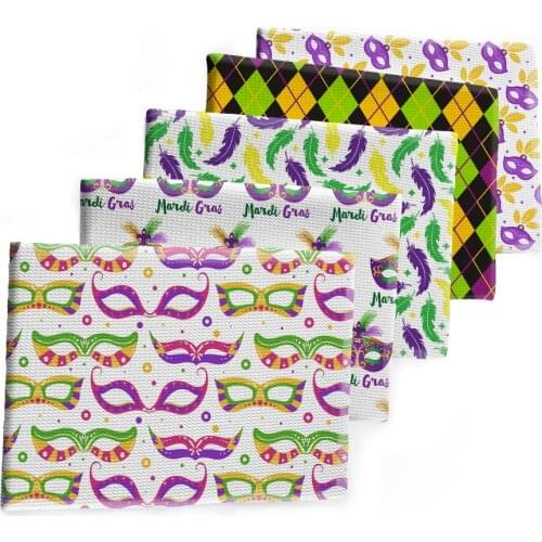 Carnival Feather Masks Printed Bullet Textured Liverpool Patchwork Tissue Kids home textile 50*145cm