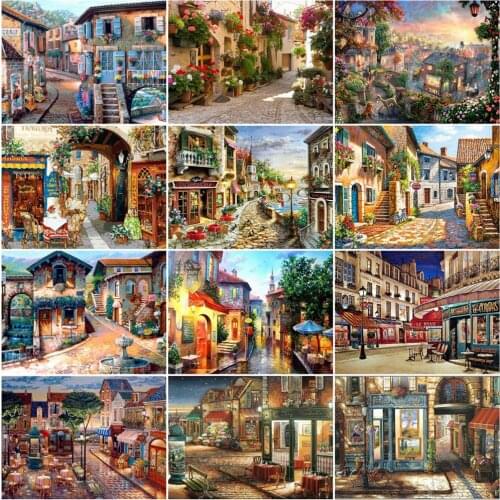 AZQSD Picture By Number Diy Frame City Landscape Drawing On Canvas Oil Painting By Numbers For Adults Children Unique Gifts