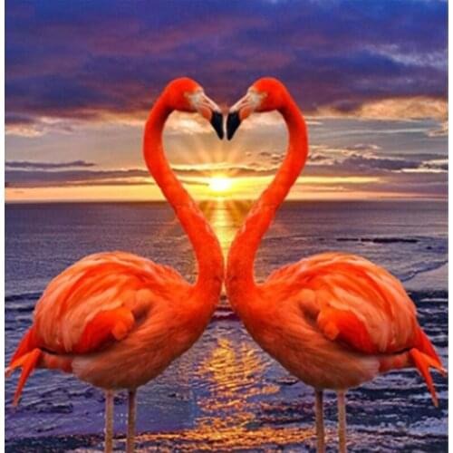 Heart-Shaped Beach Birds Animal Painting By Numbers Wall Art Picture Acrylic Painting For Home Decoration Drop Shipping 60x75cm