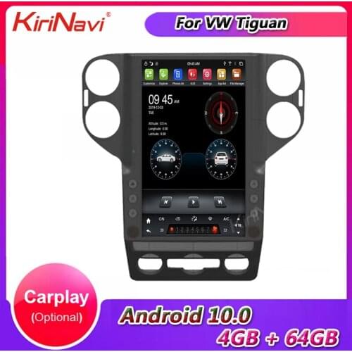KiriNavi 13.6" Vertical Screen Android 10.0 Auto Radio For Volkswagen VW Tiguan Car Dvd Player Stereo Carplay 4G BT 2009-2019