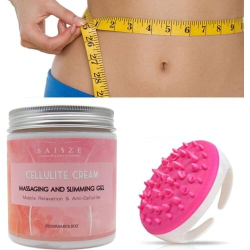 Body Slimming Cream Anti Cellulite Cream Fat Burner Creams+Handheld Bath Shower Full Body Massage Brush Set