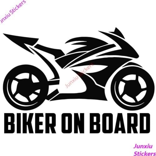 Hot Creative Biker on Board Car Stickers Styling Motorcycles Bumper Window Cover Scratches Decal Accessories KK 20cm x14cm