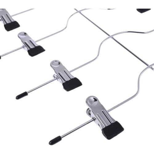 Multifunctional 4 Layer Stainless Steel Pants Hanger Rack Clip Skirt With 8 Clips Storage Organizer Save Space