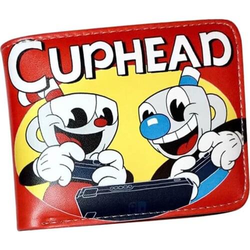 Game Cuphead Mens PU Leather Wallet Zip Coin Pocket Pouch ID Window Card Holder