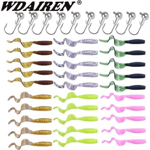 20pcs Soft Lures 10pcs Lead Hooks Set Box Classic Flexible Swimbaits Artificial Bait Silicone Lure Fishing Tackle Fishing Lures