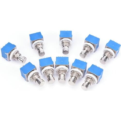 New HOT! 10Pcs 9-pin 3PDT Guitar Effects Pedal Box Stomp Foot Metal Switch True Bypass