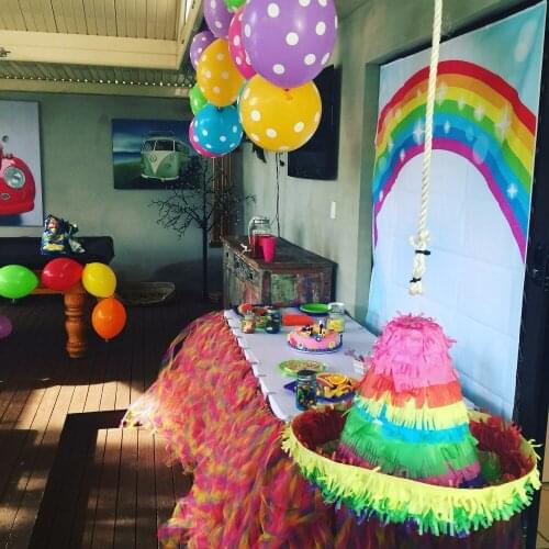 2019 new lovely rainbow mesh tulle table skirts fluffy party wedding decoration table skirt