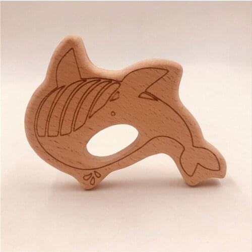 New Style Teether Shark Baby DIY Jewelry Pendants Necklace Bracelets Accessories BPA Free Pacifier Wooden Teether Dental Care
