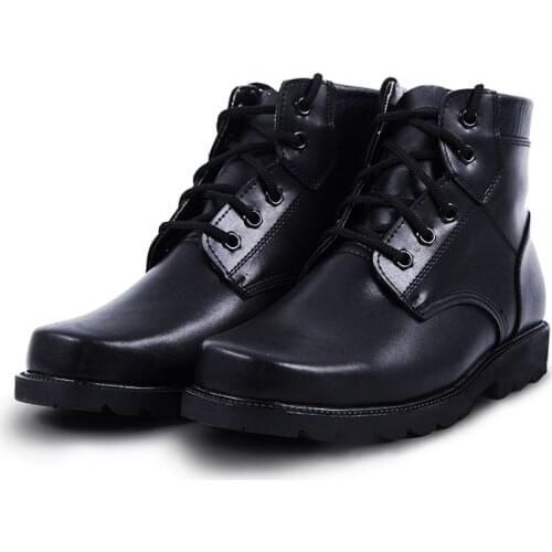 High Top Work Shoes Men Warm Wool Snow Boots Men Shoes Leather Winter Safety Boots Steel Toe Shoes for Men Black Platform Boots