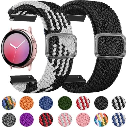 Nylon Strap for Samsung Galaxy Watch 3 4 Active 2 40mm 44mm Band Bracelet Gear Sport S3 42mm 46mm Adjustable 20mm 22mm Wristband