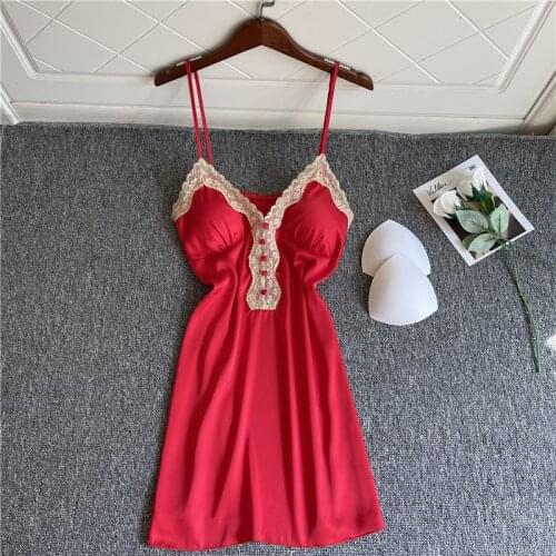 Sexy Lady Nightshirt Nightdress Women Lounge Robes Casual Nightgown Chinese Style Sleepwear Sleepshirt