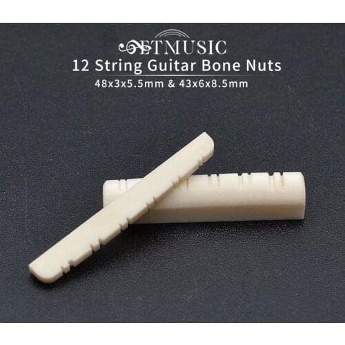 Slotted Real Bone 12 String Guitar Nuts For Electric Guitar 43x6x8.5mm or 48x3x5.5mm Electric Guitar Guitarra Accessories