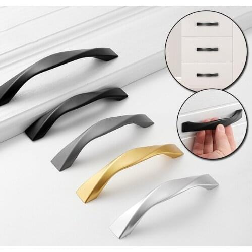 Modern and Simple American Black Handle Zinc Alloy Wardrobe Door Cabinet Drawer Single Hole Nordic Home Kitchen Handle Pull