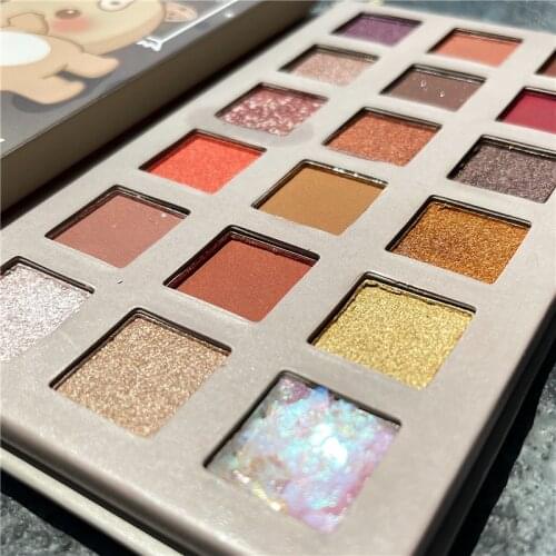 Shimmer Matte Glitter Eyeshadow Palette 18 Color Pearlescent Earth Color Metallic Eyeshadow Pallete Pigmented Makeup Palette