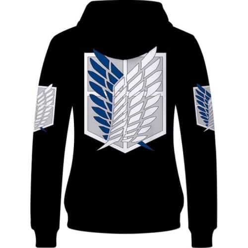 Anime Attacking Giant Cosplay Hoodie Captain Pullover Hoodie Mens and Womens Clothes Hip-hop Clothes Jacket Thin Sweatshirt
