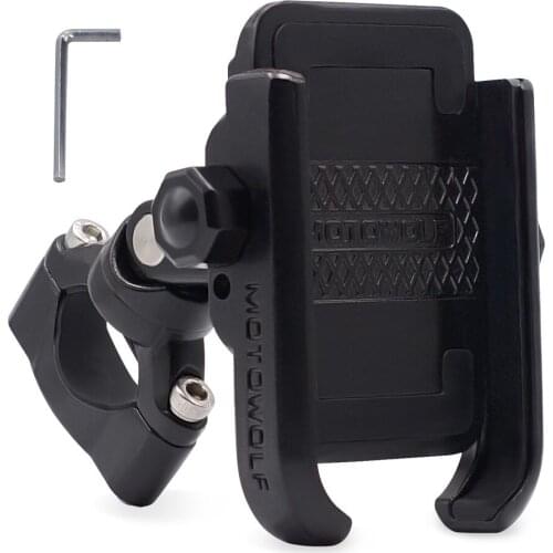 360 Degree Universal Aluminum Alloy Motorcycle Bike Handlebar Phone Holder Stand Mount For Smart Phone 4-6.4inch Stand Holder