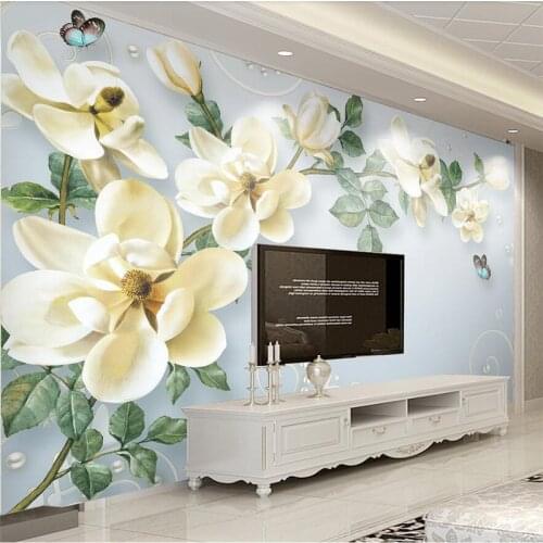 Wellyu Modern minimalist hand-painted oil painting flowers European-style wall custom large mural wallpaper papel de parede