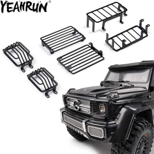 YEAHRUN TRX6 Metal Front Rear Light Cover Protective Shell Tail Light Guards Grille for 1/10 RC Crawler Traxxas TRX-6 Parts