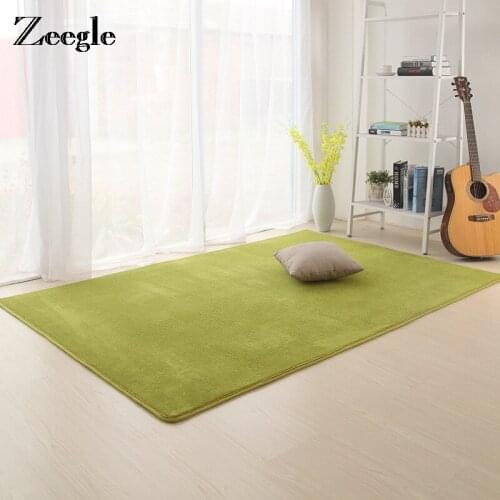 Zeegle Shaggy Carpet For Living Room Anti-slip Carpets Kids Room Bedroom Carpet Bedside Rugs Soft Floor Mats Childrens Rug