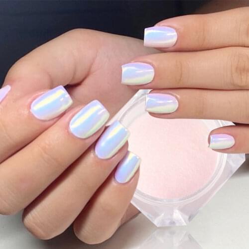 1 Box Mirror Neon Chrome Nail Glitter Powder Aurora Iridescent Effect for Nails Manicure Pigment Nail Art Decoration DustLA354-1