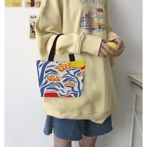 Famous Artist Artwork Beautiful Floral Print Fashion Bags Canvas Handbags for Women Ladies Casual Tote for Office School Outdoor