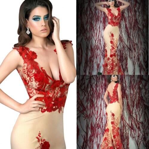 New Red Appliques Lace For Party Mermaid Arabic Vintage Long Evening gown 2018 Off The Shoulder mother of the bride dresses