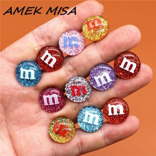 1pcs Resin Shoe Buckle Accessories Cute Colorful m Beans Shoe Decoration Jibz for Croc Charms Bracelets Kids Gifts U169