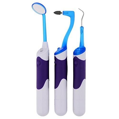 1 PCS LED Oral clean Tooth Care Dental Hygeine Cleaning Tool Kits- Dental Mirror + Plaque Remove + Tooth Stain Eraser 3 Pcs Set