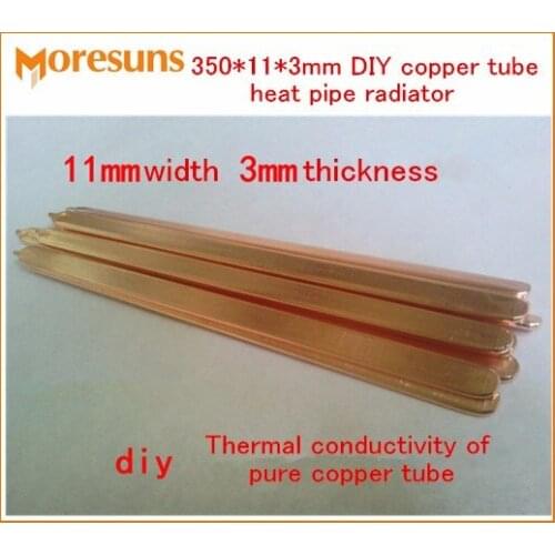 Free Ship 5pcs 350*11*3mm DIY Sintered heat pipe/copper tube heat pipe radiator/Thermal conductivity of pure copper tube
