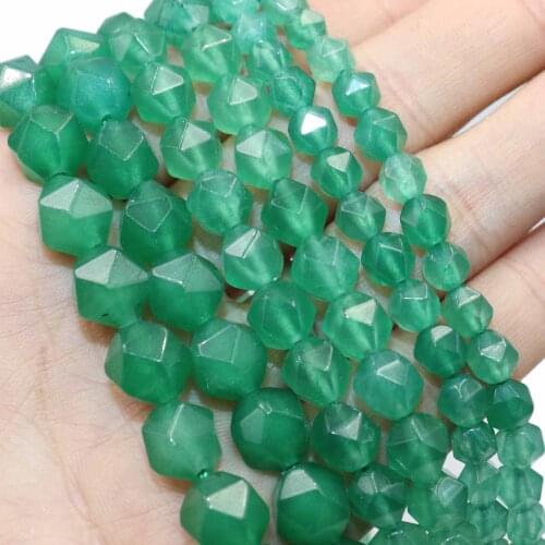 Natural Stone Faceted Green Aventurine Jades Loose Spacer Beads For Jewelry Making DIY Bracelet Necklace Accessories 6/8/10mm