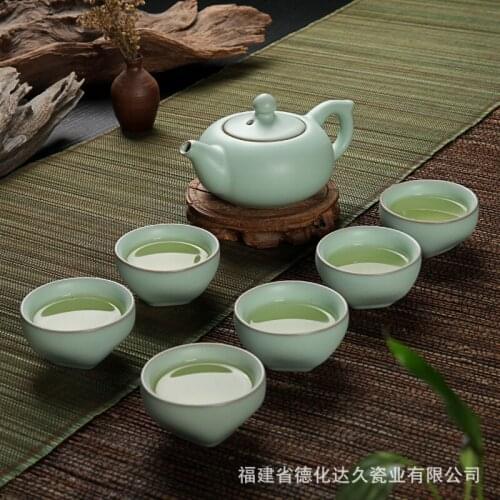 7 pcs kung fu tea set kiln head ceramics tea set porcelain cups