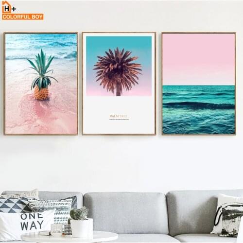 COLORFULBOY Pineapple Sea Canvas Art Print Paintings For Living Room Wall Art Canvas Pictures Landscape Poster Decor
