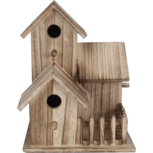 Wooden Birdhouse Small Outdoor Feeding Nest Garden Bird Nesting Breeding Cage Box Bird House Pet Supplies Home Decoration