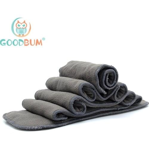 Goodbum 5pcs Quality 2+2 Layers Bamboo Charcoal Baby Nappies Bamboo Charcoal Liner Nappy Diaper Insert For Baby Cloth Diaper