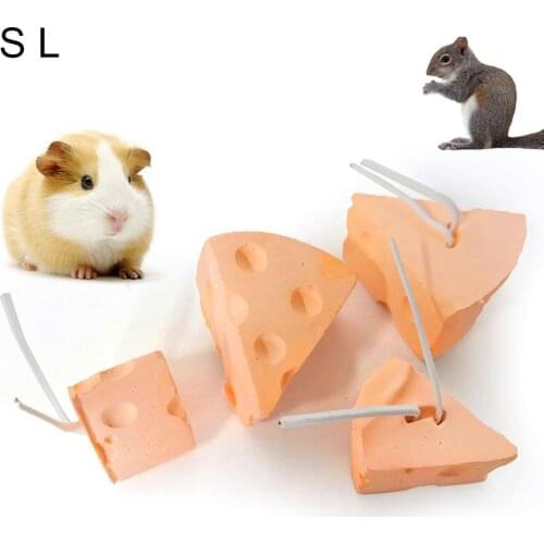 Pet Rabbit Hamster Cheese Shape Teeth Grinding Mineral Calciumes Molar Stone Toy