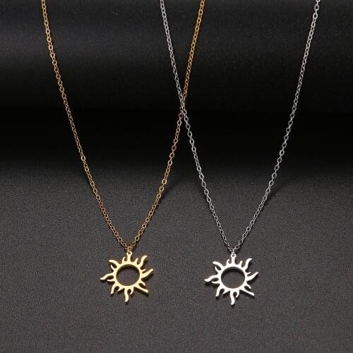 Ethnic Sun Totem Drop Necklace For Women Metal Clavicle Chain Hollow Asymmetry Female Birthday Party Fashion Jewelry Accessories