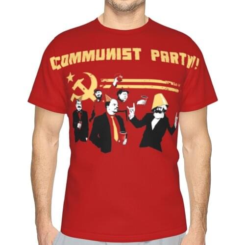 Promo CCCP Soviet Union The Communist Party T-shirt Casual Graphic Mens T Shirt Print Funny Geek R355 Tops Tees European Size