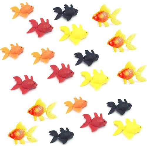 20PCS Artificial Fish Aquarium Plastic Floating Goldfish Decor Ornaments for Fish Tank Fake Colorful Fish for Fish Bowl 85DA