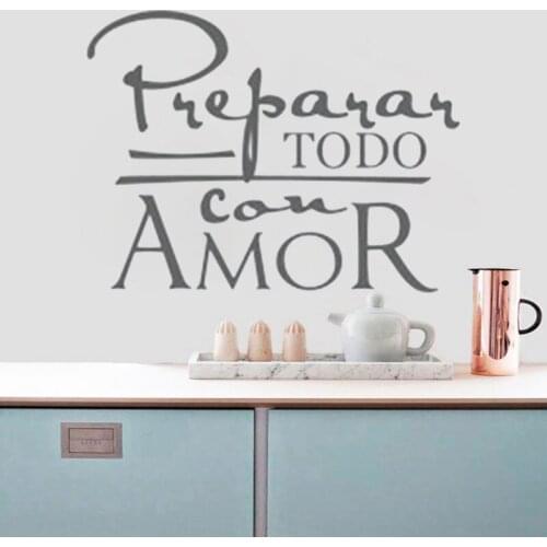 Spanish wall art quote stickers for Espanol kitchen Laundry Room decor decal waterproof spanish wall decal home decoration RU172