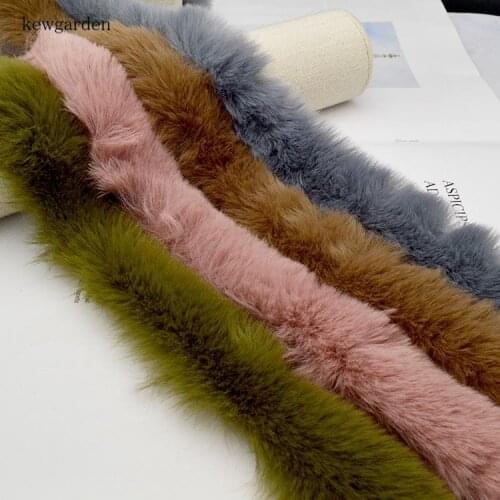 Kewgarden 1.5cm*1Meter / Pcs Plush Faux Rabbit Fur Cloth DIY Craft Supplies Handmade Bowknot DIY Accessories 5 Meters / Lot