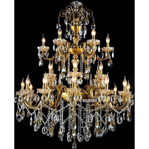 8/15/24 Arms Chandelier Lighting Massive Zinc Alloy Crystal Light Bronze Finish Antique Lustre Hanging Lamp for Hotel Project