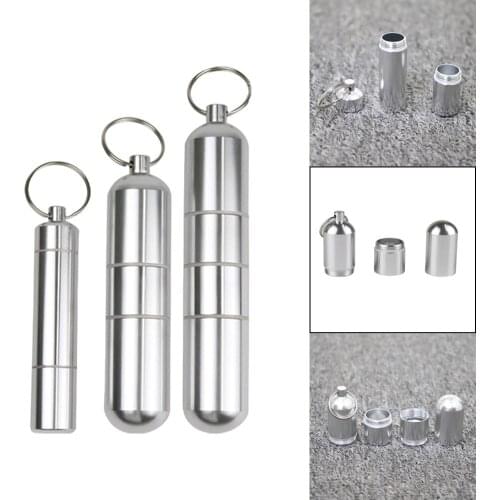 Mini Indoor Outdoor Cigarette Case Multifunction Travel Waterproof Storage Box Aluminum Alloy Pocket With Keychain Capsule Pill