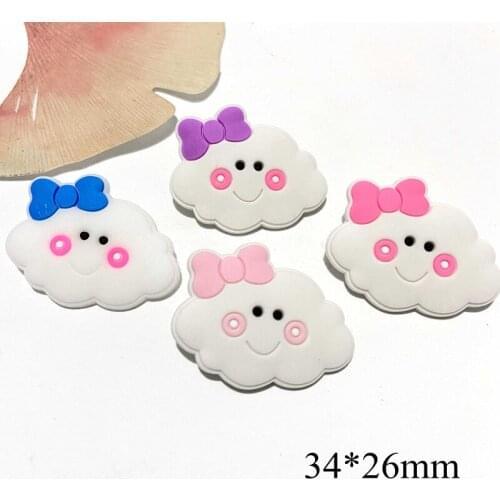 30Pcs Colorful Kawaii Clouds Soft PVC Cartoon Set Flat Back Scrapbooking Home Decoration Shoes Pendulum Stand Decor Supplies