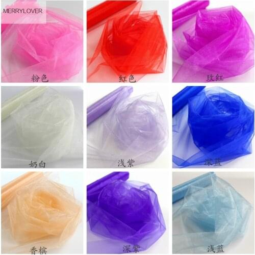 New 48cm longth 9 m Ribbon Organza Silk Flower Crystal Organza Snow Yarn Fabric For Decoration Wedding Party Decoration Xs001