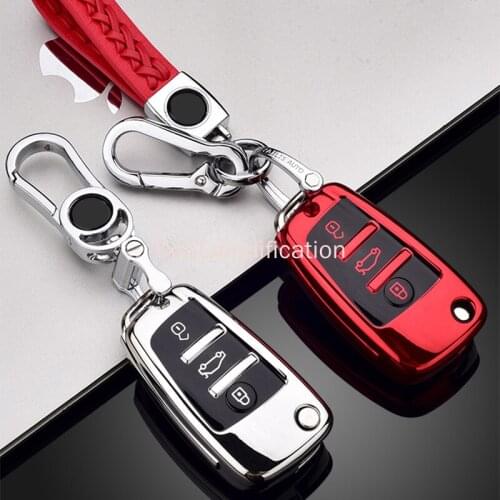 New TPU Car Key Case for Audi A5 Q7 S4 S5 A4 B9 Q7 A4L 4m TT TTS RS 8 2016 S 2017 2018 Key Shell Protector Key Case Chains