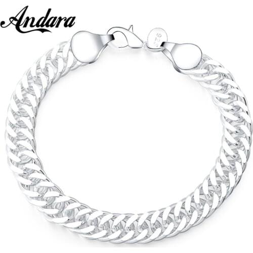 New 925 Sterling Silver Bracelet Cuban Bracelet Womens and Mens Jewelry Bracelet Gift