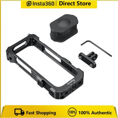 Original Insta360 ONE X2 Aluminium Alloy Utility Frame Action Camera Accessory built in lens protector/cold shoe for Sport Cam