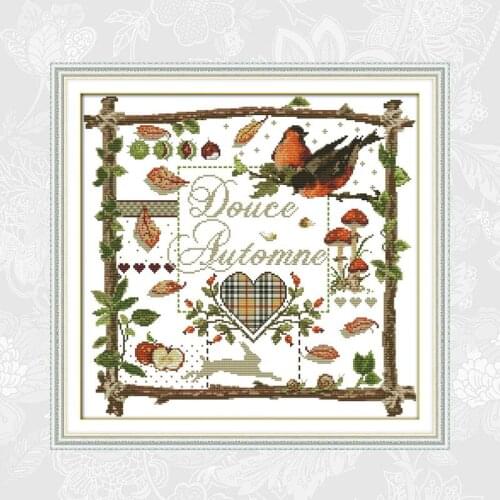 Swallows in autumn Pattern Cross Stitch Kits 11CT Printed Fabric 14CT Canvas DMC Counted Cross-stitch Embroidery Thread Sets